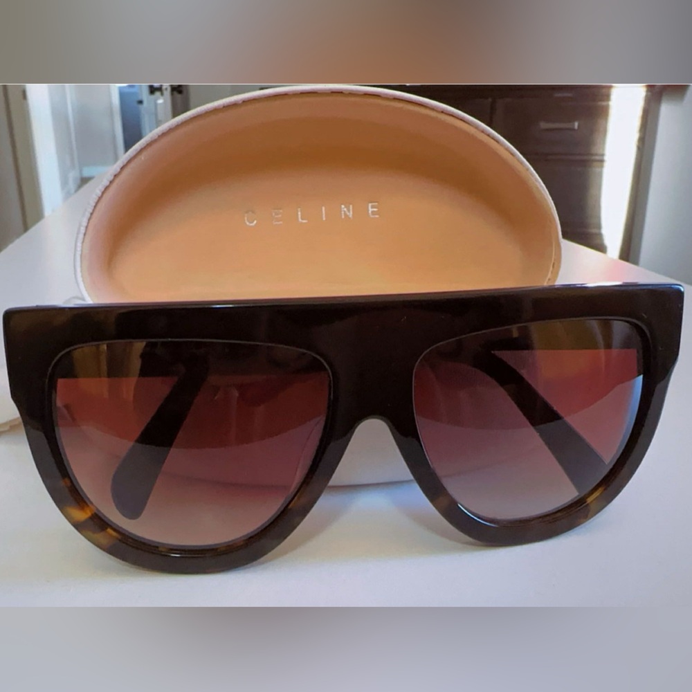 Celine black Tortoiseshell Gradient Sunglasses CL41026/5 58/15  with case